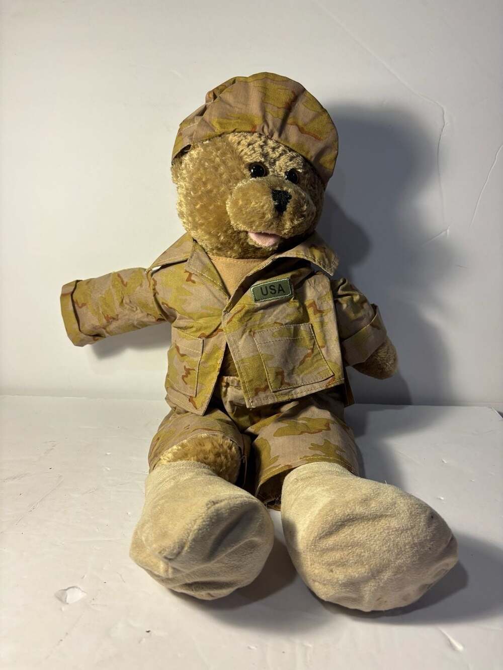 Chantilly Lane Musicals GI Hero Bear in Desert Camo Uniform